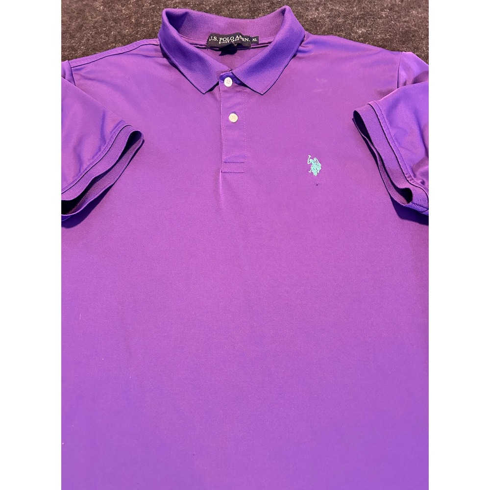 US Polo Assn Mens‎ XL Purple Short Sleeve Polo Shirt Embroidered Logo Casual